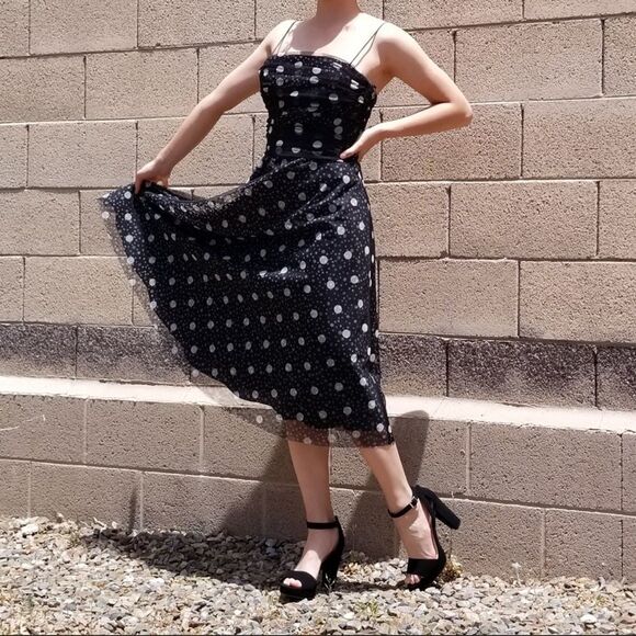 Jessica Howard Evenings Polka Dot Tulle Dress - Picture 1 of 8